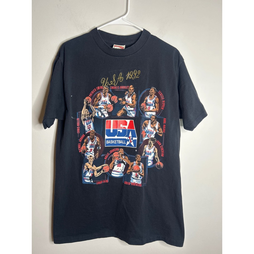 Nutmeg Vtg 1992 USA Basketball Olympics Dream Team Single Stitch T Shirt Size XL